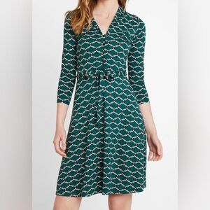 Donna Morgan Teal Geometric Print Wrap Dress
